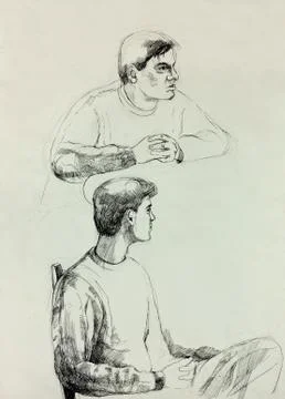 Man sketch Stock Photos