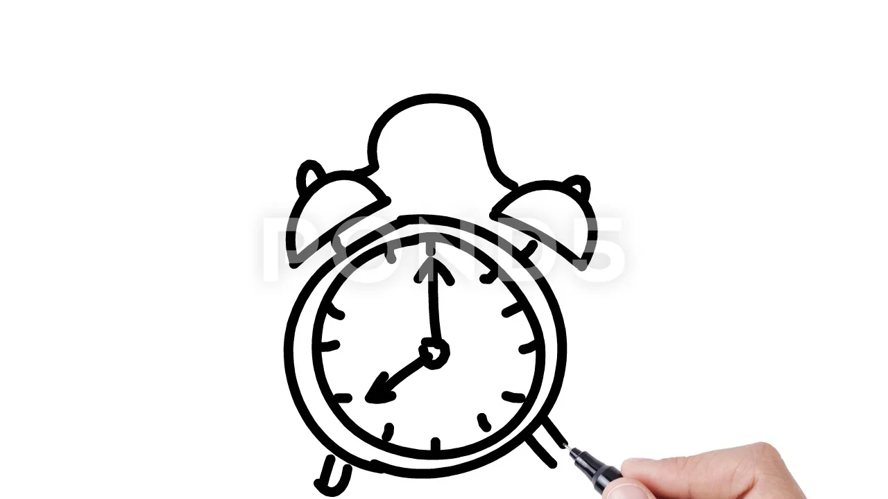 Premium Vector | Alarm clock illustration, drawing, engraving, ink, line art