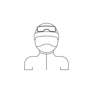 Man in ski gear icon. Element of winter elements illustration. Thin line Stock Illustration