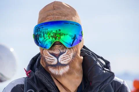 Man at the ski resort Stock Photos