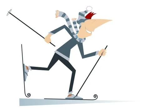 Man a skier isolated Stock Illustration
