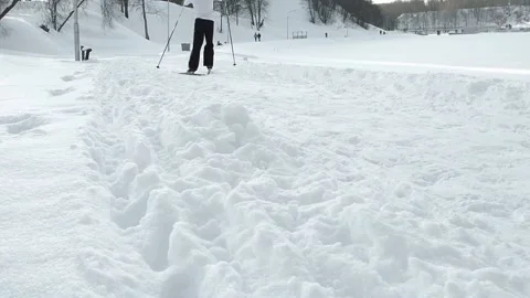 Man skiing Stock Footage 237478955