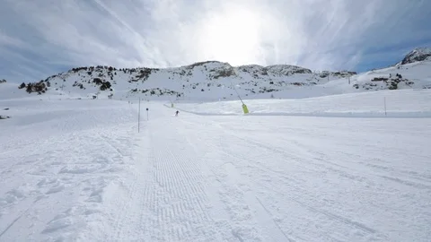 Man skiing in high mountain Stock Footage 102851749