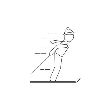Man on skis icon. Element of winter elements illustration. Thin line 스톡 일러스트