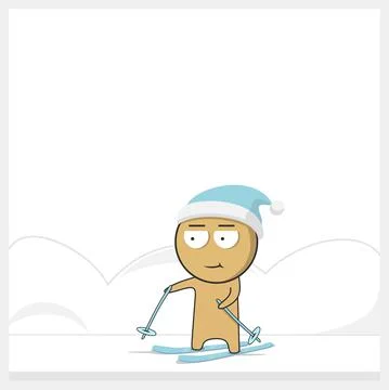 Man on skis Stock Illustration
