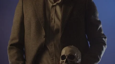 Man with skull and mask Stock Footage 146818351