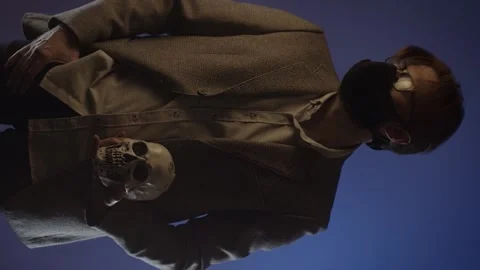Man with skull and mask Stock Footage 146990862