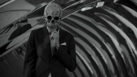 A man with a skull mask Video stock 259889884