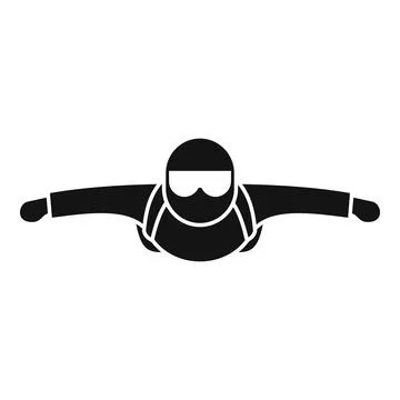Man skydiving icon, simple style Illustration
