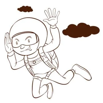 A man skydiving Ilustración de archivo