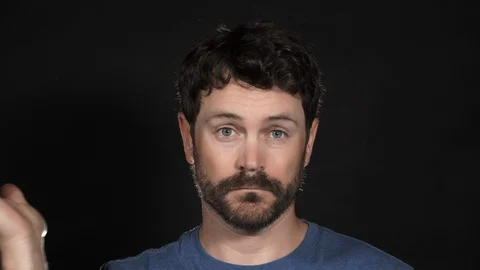 Man Slapping Face Cant Believe It Video stock 109136740