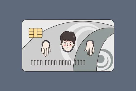 Man slave have financial problems and debts イラスト素材