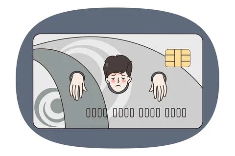 Man slave have financial problems and debts イラスト素材