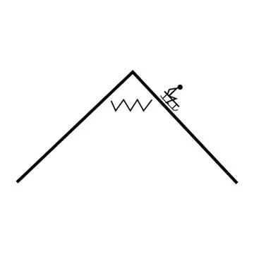 Man sledding down a mountain Stock Illustration