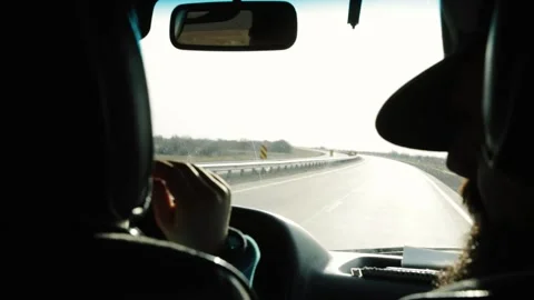 Man sleep in moving car long trip Stock Footage 171703532