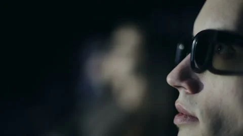 Man is sleeping at 3d cinema Stock Footage 58133988