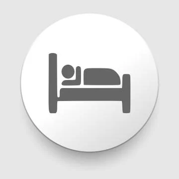 Man sleeping in bed at Motel - Vector icon Illustrazione stock