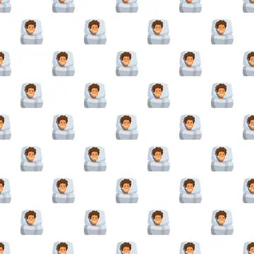 Man sleeping in bed seamless pattern background 库存插图