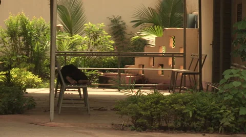 Man sleeping on a bench 2 Stock Footage 51436339