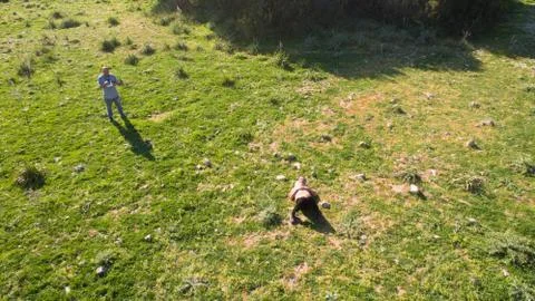 Man sleeping into the grass Stock Photos