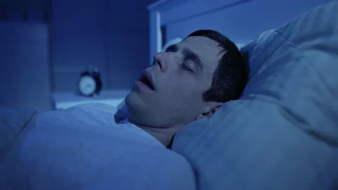 Man sleeping with open mouth Stock Footage 165345552