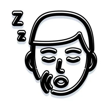 Man sleeping snoring icon portraying rest and apnea Stock Illustration