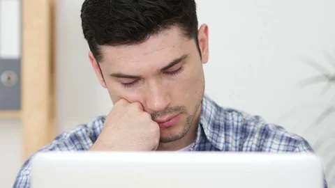 Man Sleeping at Work, Napping Stock Footage