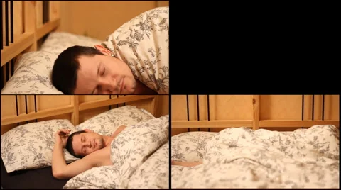 Man sleeps 3 in 1 Stock Footage 2151149