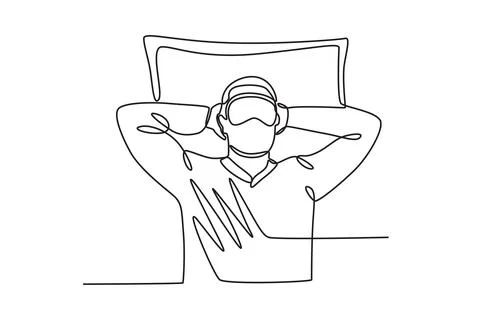 A man sleeps with a blindfold Stock Illustration