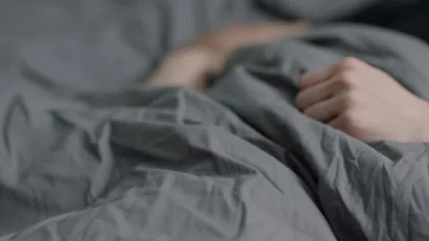 A Man Sleeps In His Bed Video stock 196211882
