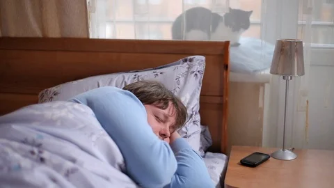 The man slept through work Video stock 100270569