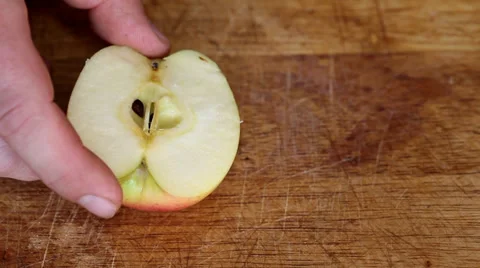 Man slicing an Apple Stock Footage 35649834