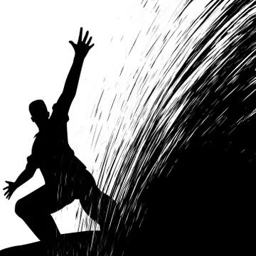 Man sliding Stock Illustration