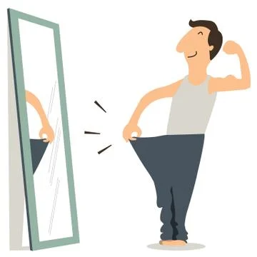 Man with slim body Stock Illustration