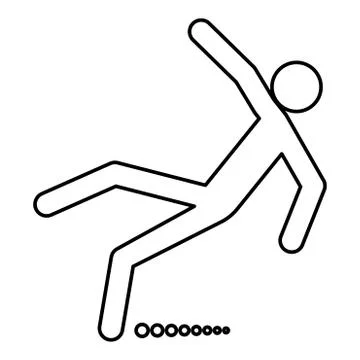 Man slip fall black color icon . Illustrazione stock