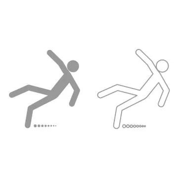 Man slip fall it is black icon . Illustrazione stock