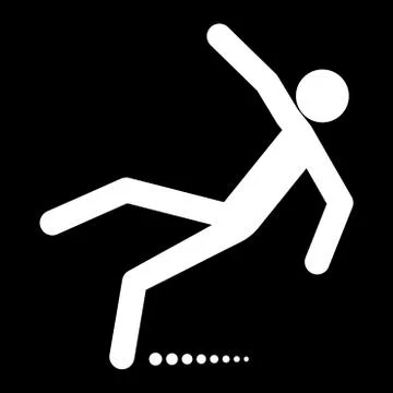 Man slip fall white color icon . Illustrazione stock