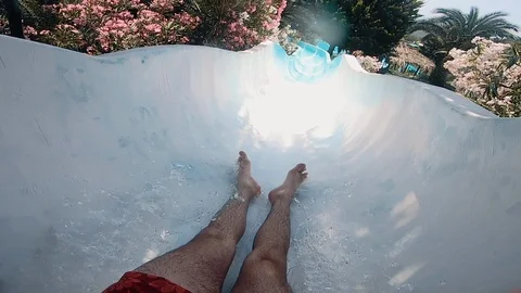 The man sliping from slides Stock Footage 116770243