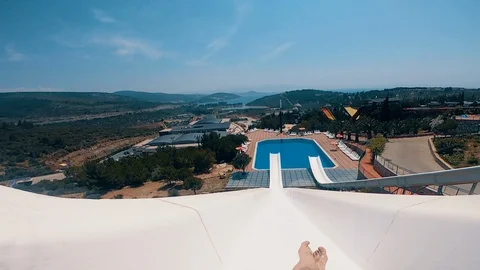 The man sliping from slides Stock Footage 116770431