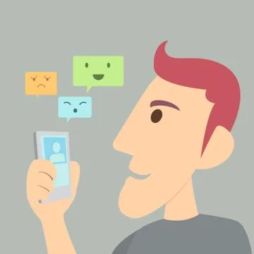 Man with Smart Chat Stock Illustration