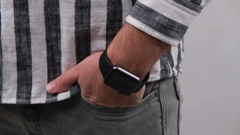 Man smart watch Video stock 260162228