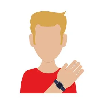 Man with smart watch technology Stock Illustration