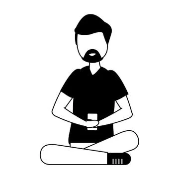 Man with smartphone avatar character Stockillustratie