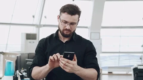 Man with smartphone Video stock 73468721