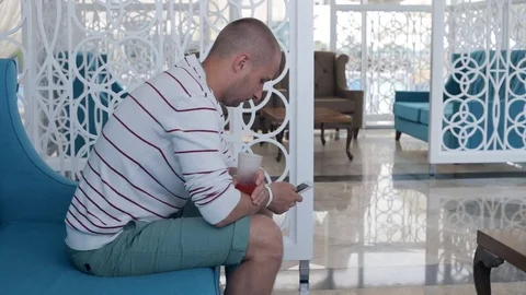 Man with smartphone Stock Footage 76485658