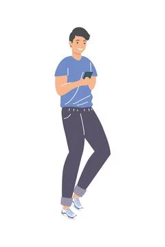 Man with smartphone Stock Illustration