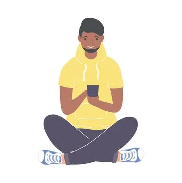 Man with smartphone Stock Illustration