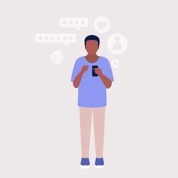 Man with smartphone Stock Illustration