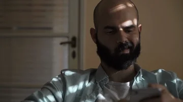 Man with Smartphone Making Faces Video stock 85604445