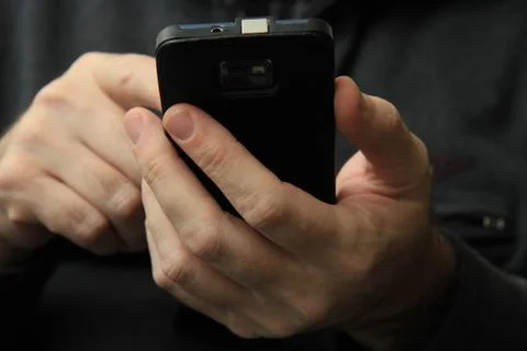 Man with smartphone Stock Photos